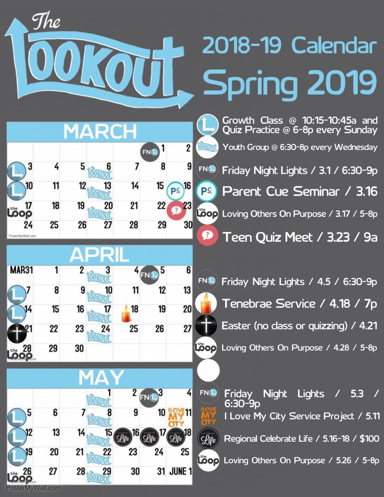 The Lookout Calendar (2019 Spring) – Owosso First Church of the Nazarene